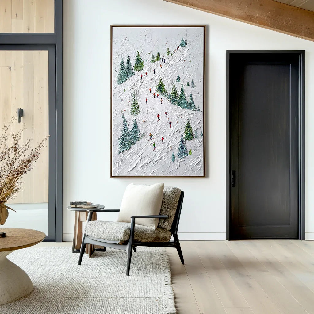 artextured – Alpine Ski Adventure | Textured Winter Sports Oil Painting - artextured