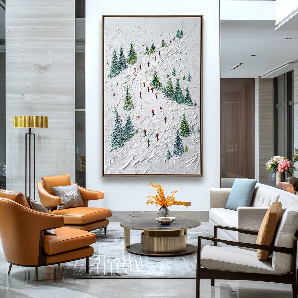 artextured – Alpine Ski Adventure | Textured Winter Sports Oil Painting - artextured