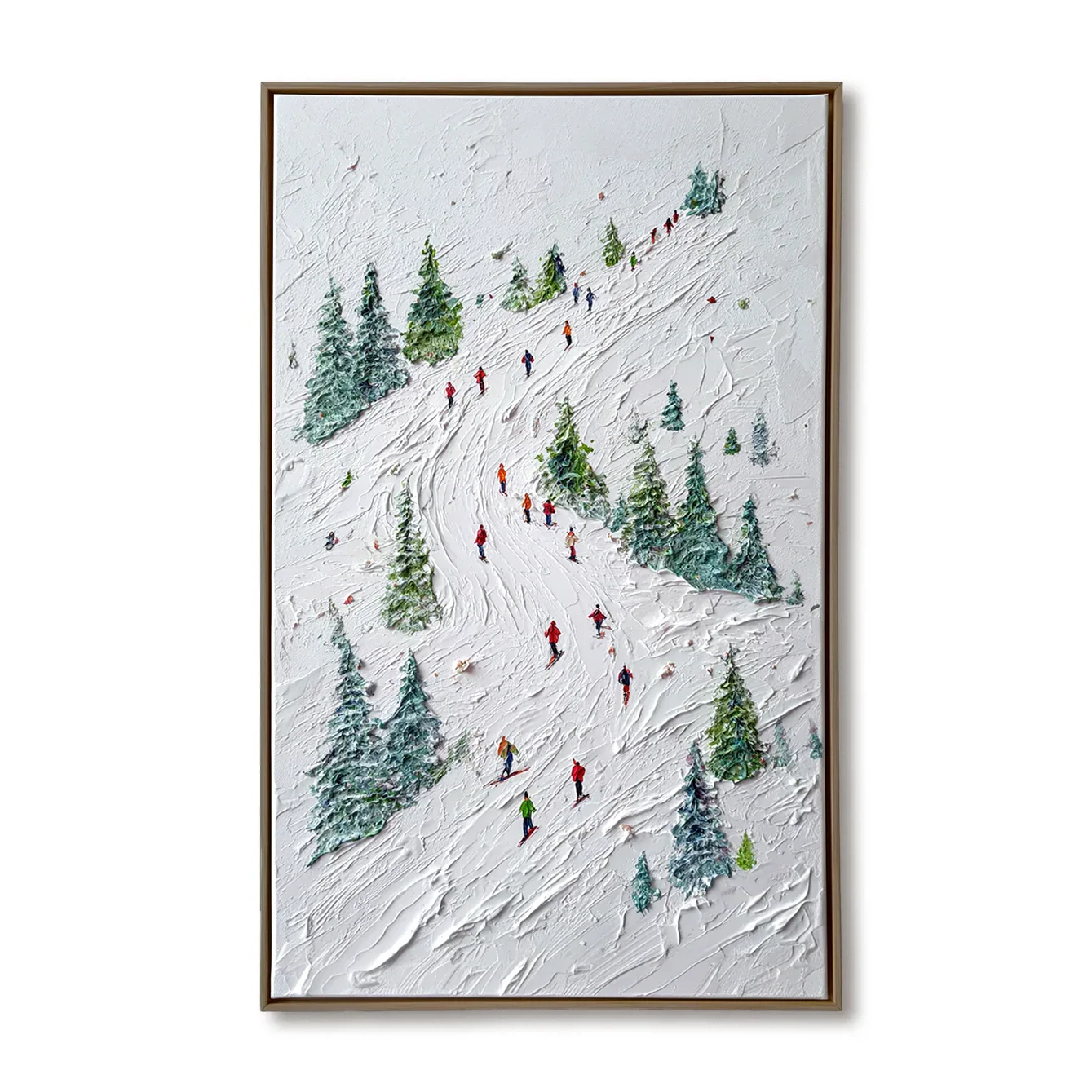 artextured – Alpine Ski Adventure | Textured Winter Sports Oil Painting - artextured