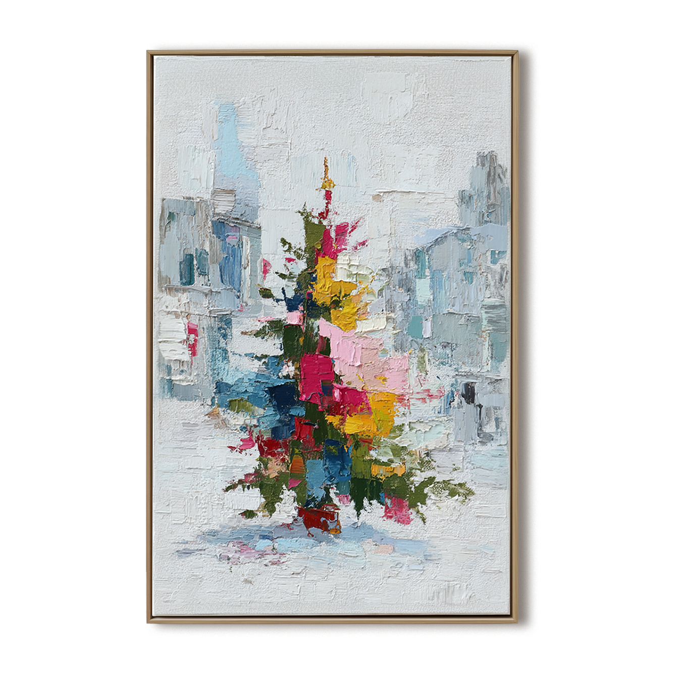 artextured – Color Symphony Christmas Tree | Abstract Textured Holiday Oil Painting