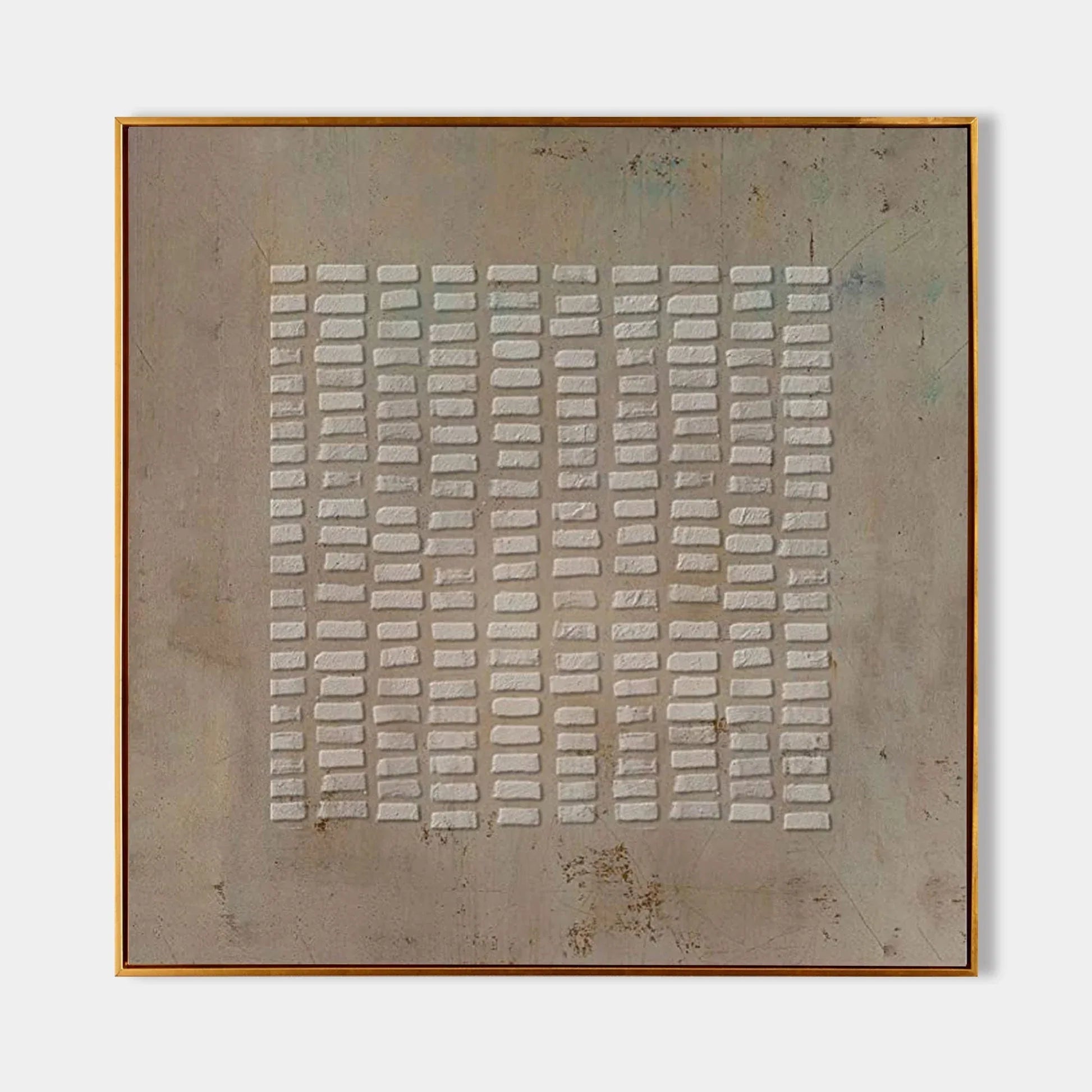 Taupe Geometric Texture-Wabi-Sabi Abstract Spot Dyeing Canvas Wall Art - artextured