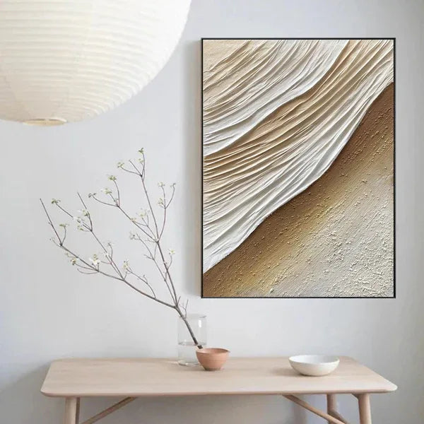 Flow of Nature Wabi Sabi Painting-Minimalist Three-Dimensional Sand Dune Flowing Texture Wall Art - artextured