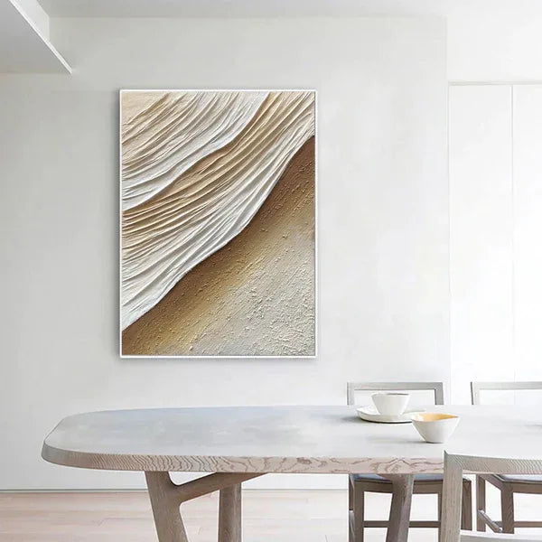 Flow of Nature Wabi Sabi Painting-Minimalist Three-Dimensional Sand Dune Flowing Texture Wall Art - artextured