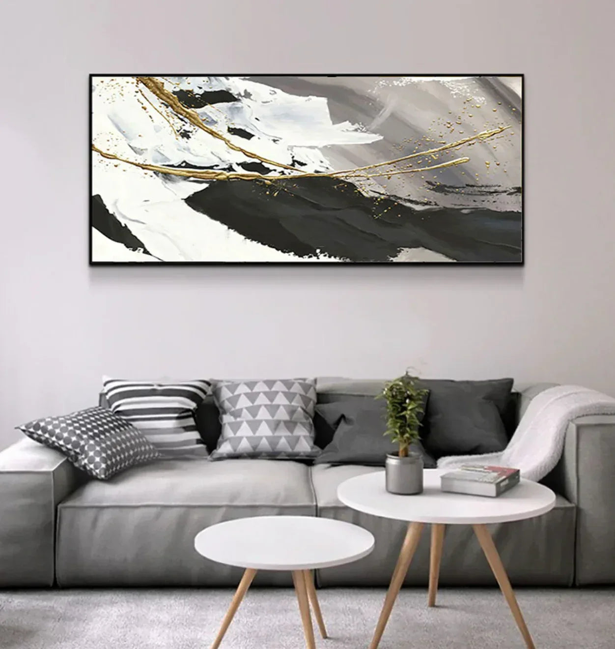 Monochrome Contrast-Minimalist Living Room Space Magic Wall Art - artextured