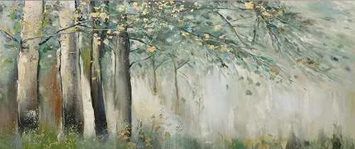 Whispering Woods - Hand-Painted Abstract Forest Oil Painting