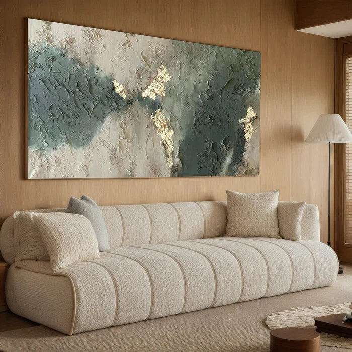 Whispers of Earth - Wabi-Sabi Textured Abstract Oil Painting with Gold Leaf