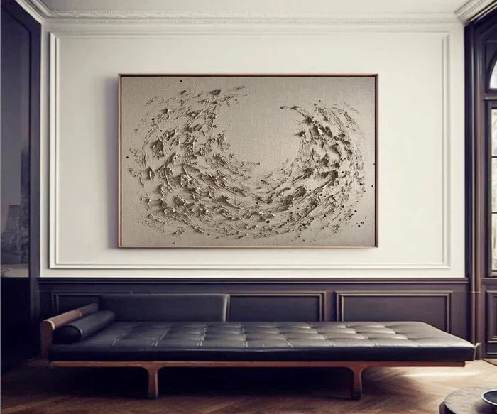 Whispers of Motion-Abstract Art of Ocean Current and Wind Wall Oil Painting - artextured