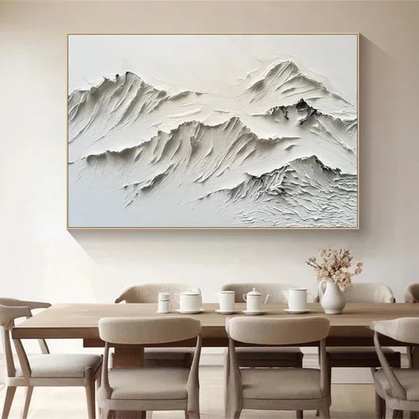 Serene Mountain Texture-Minimalist Textured Mountain Canvas Wall Art - artextured