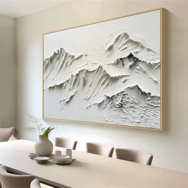 Serene Mountain Texture-Minimalist Textured Mountain Canvas Wall Art - artextured