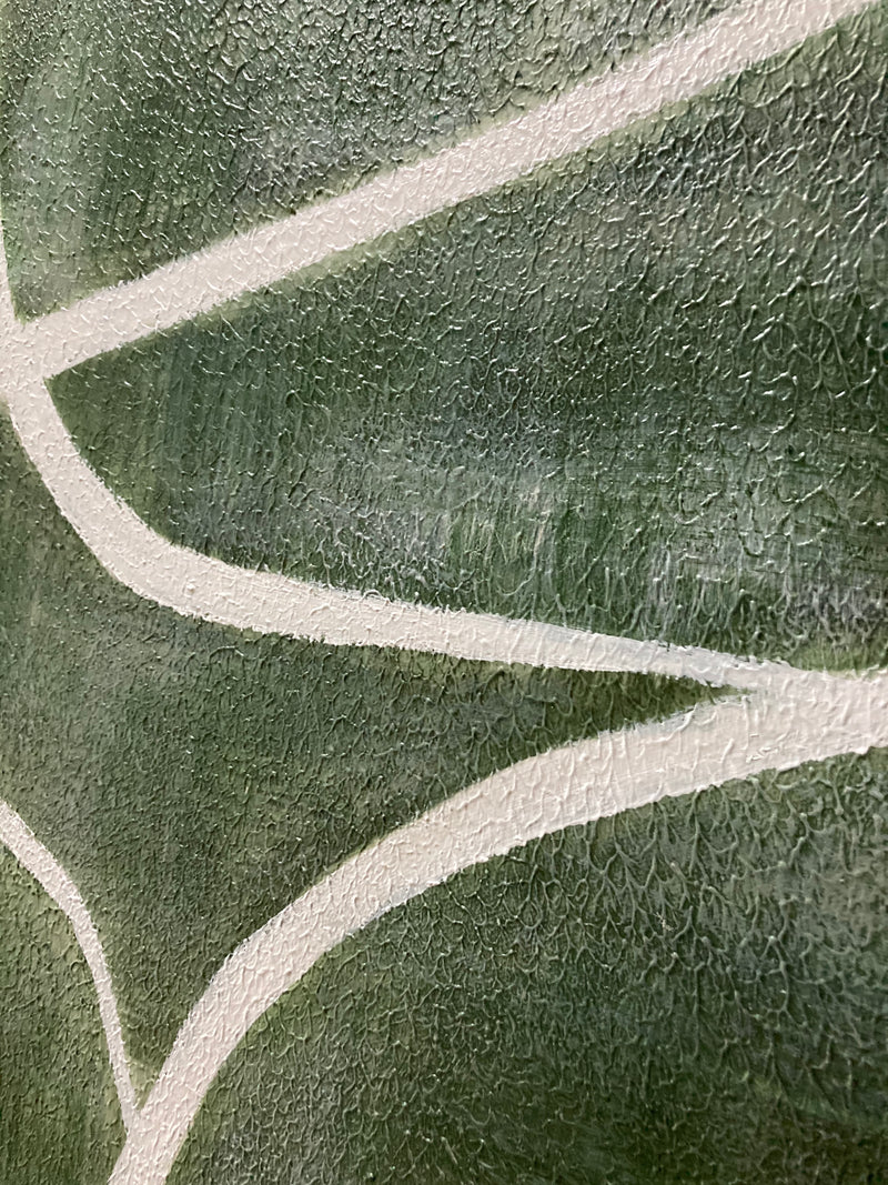 Tranquil Paths-Hand Drawn Dark Green Abstract Irregular Line Wall Art