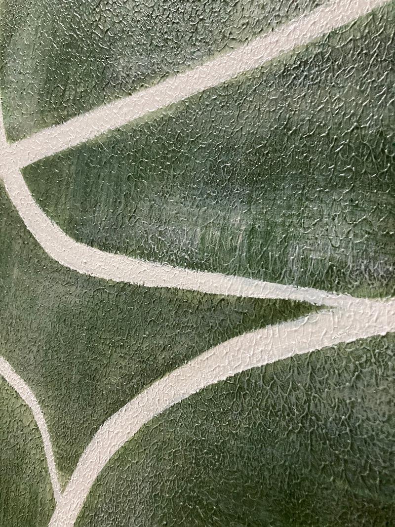 Tranquil Paths-Hand Drawn Dark Green Abstract Irregular Line Wall Art - artextured