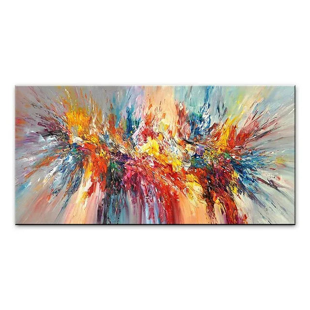 Explosive Color Burst-Abstract Color Energy Hand-Painted Texture Wall Art - artextured