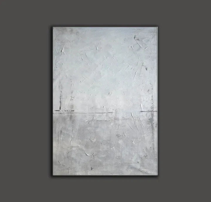 Whispering Tides-Modern Minimalist Style Gray White Texture Abstract Wall Art - artextured