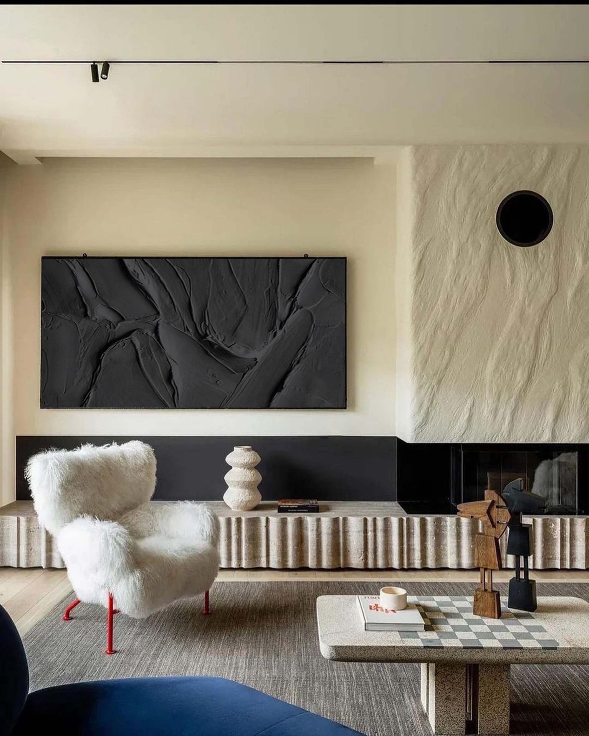 Velvet Shadows: Abstract Textured Canvas Art