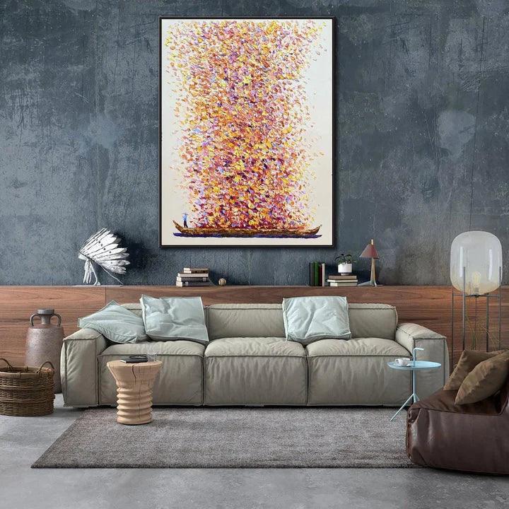 Whispers of the Wind Abstract Art-Color Flood Dream Boat Hand-Painted Texture Wall Art - artextured