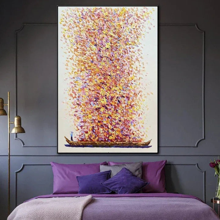 Whispers of the Wind Abstract Art-Color Flood Dream Boat Hand-Painted Texture Wall Art - artextured