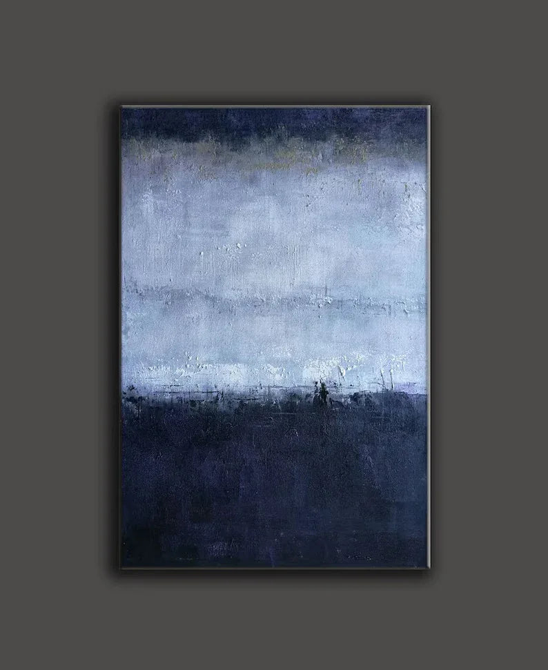 Midnight Haze-Vertical Abstract Texture Tranquil Style Wall Art - artextured