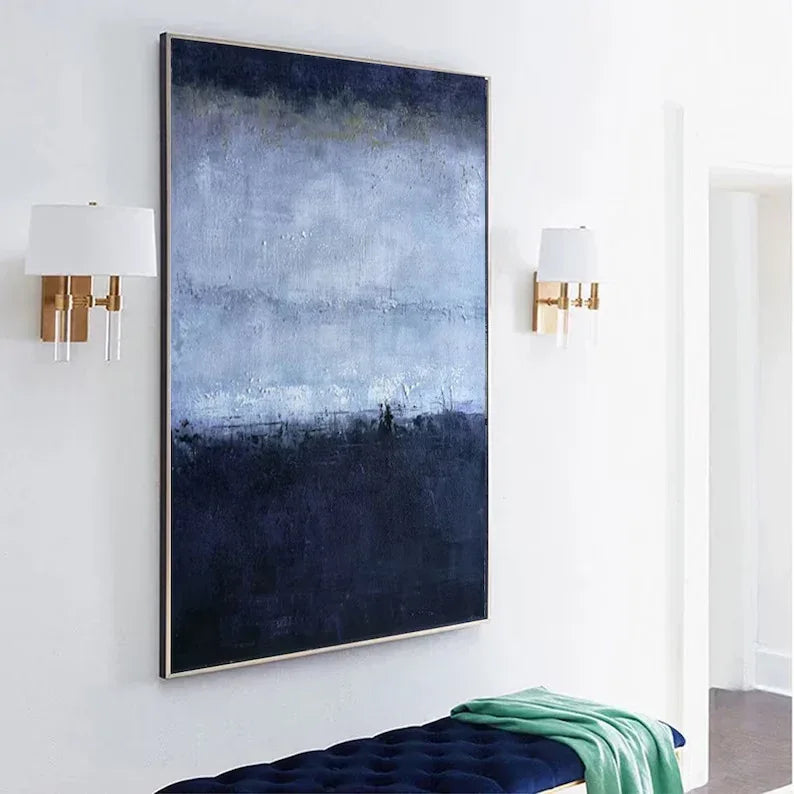 Midnight Haze-Vertical Abstract Texture Tranquil Style Wall Art - artextured