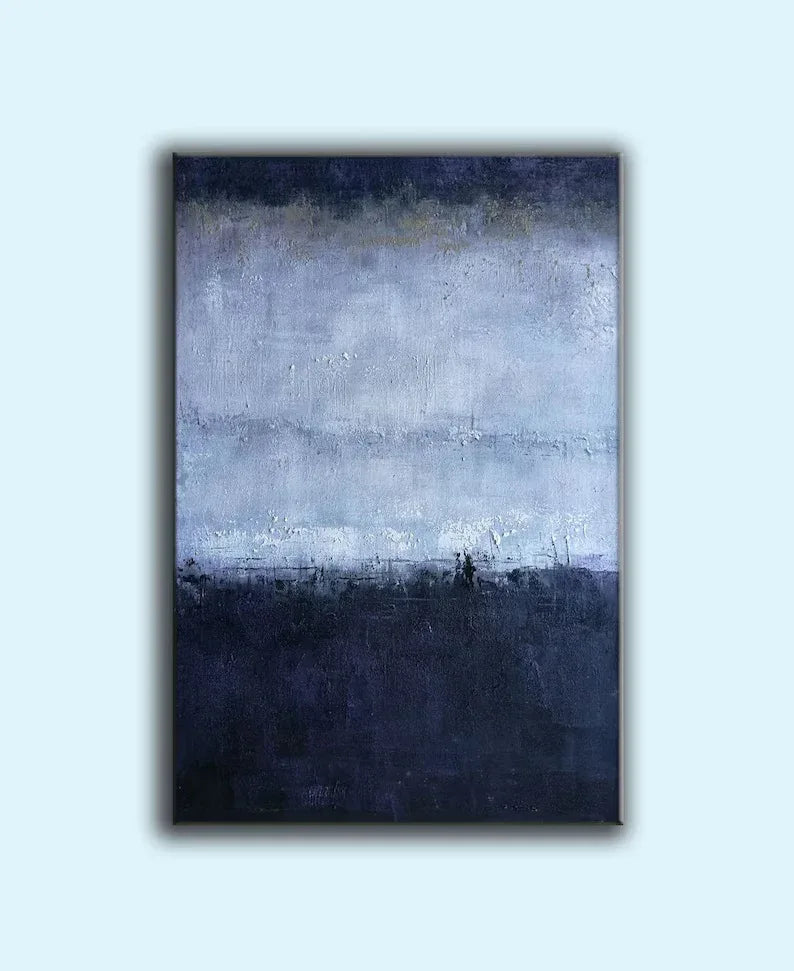 Midnight Haze-Vertical Abstract Texture Tranquil Style Wall Art - artextured