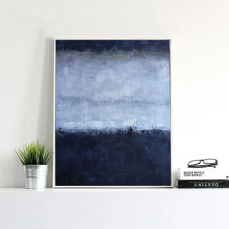 Midnight Haze-Vertical Abstract Texture Tranquil Style Wall Art - artextured