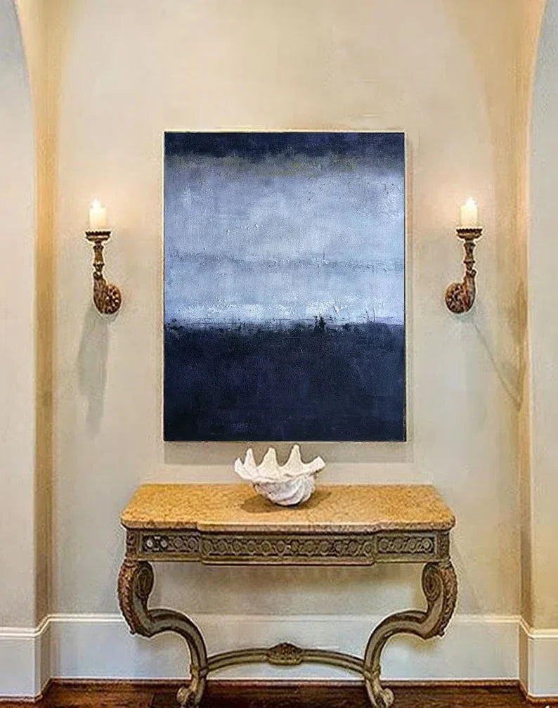 Midnight Haze-Vertical Abstract Texture Tranquil Style Wall Art - artextured