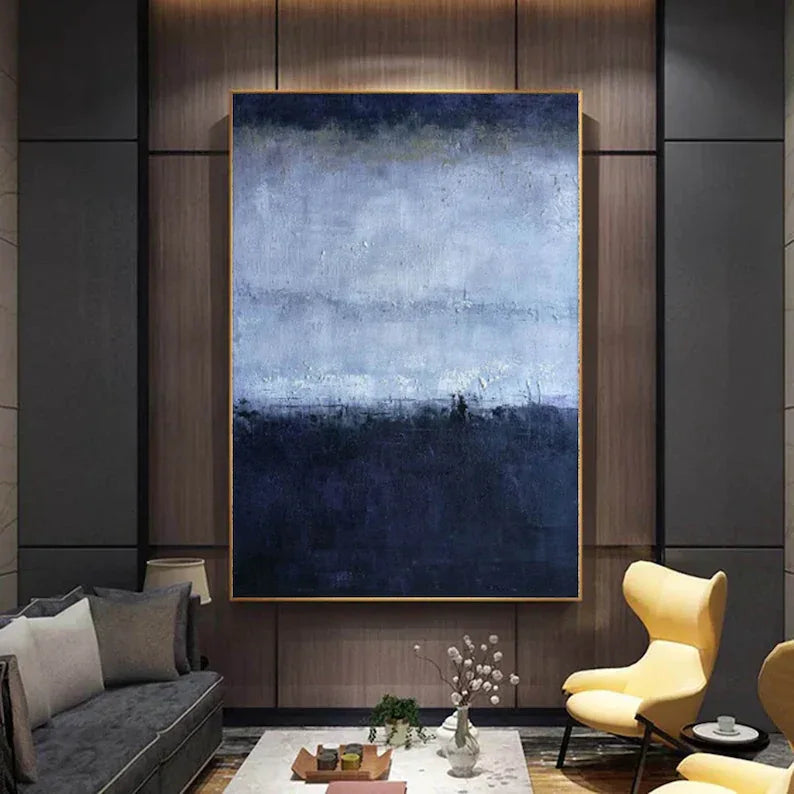 Midnight Haze-Vertical Abstract Texture Tranquil Style Wall Art - artextured