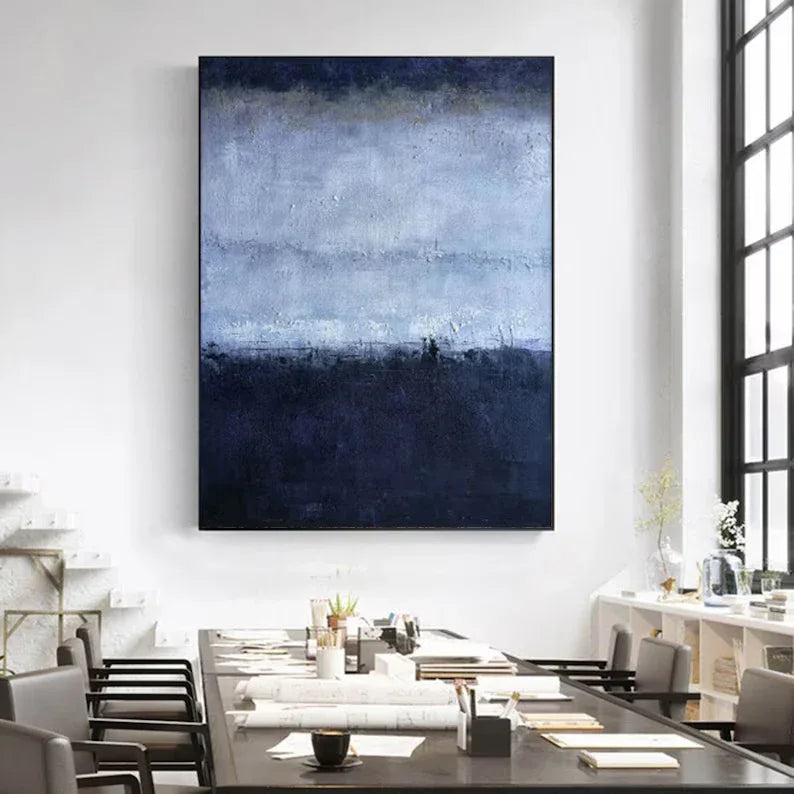 Midnight Haze-Vertical Abstract Texture Tranquil Style Wall Art - artextured