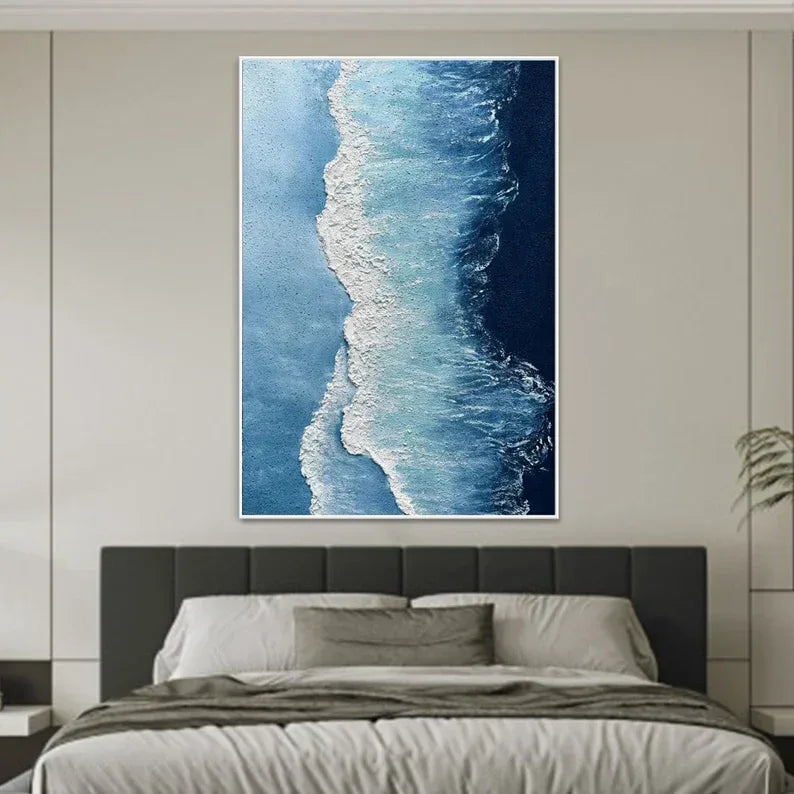 Ocean Symphony -Modern Minimalist Abstract Texture Sea View Wall Art - artextured