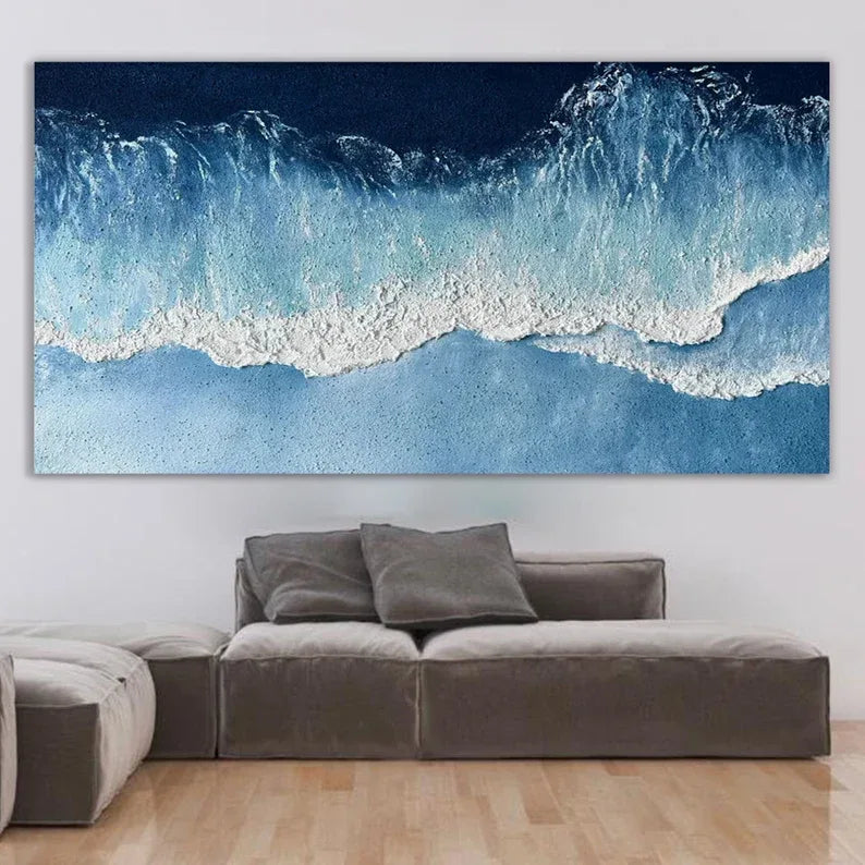 Ocean Symphony -Modern Minimalist Abstract Texture Sea View Wall Art - artextured