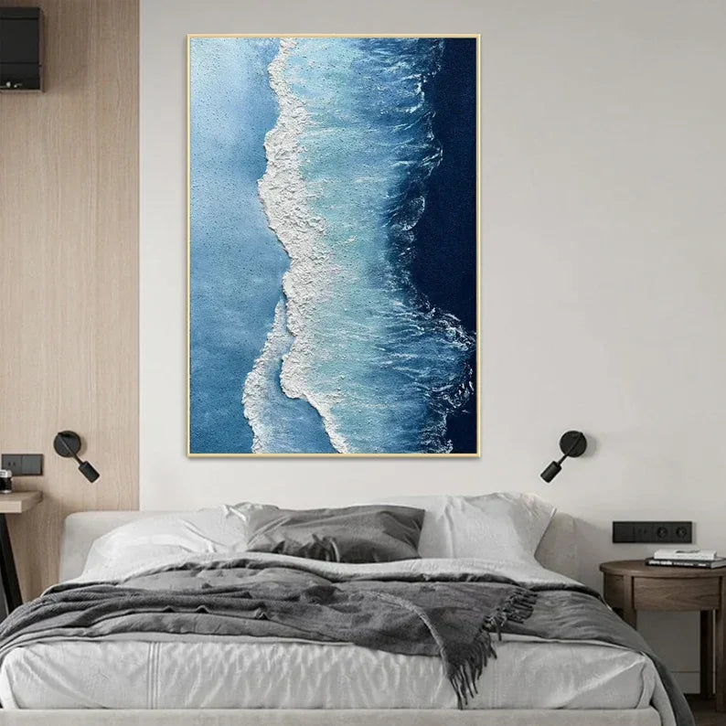 Ocean Symphony -Modern Minimalist Abstract Texture Sea View Wall Art - artextured