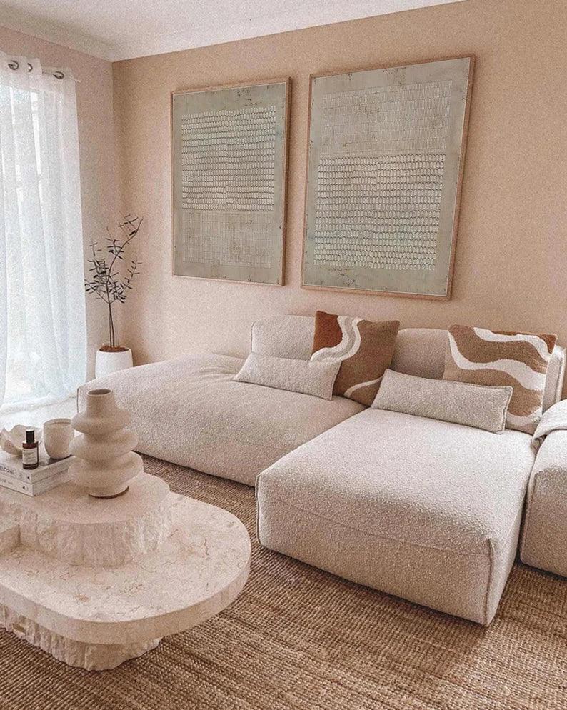 Brown Symmetry in Serenity - Wabi-Sabi Abstract Geometry - artextured