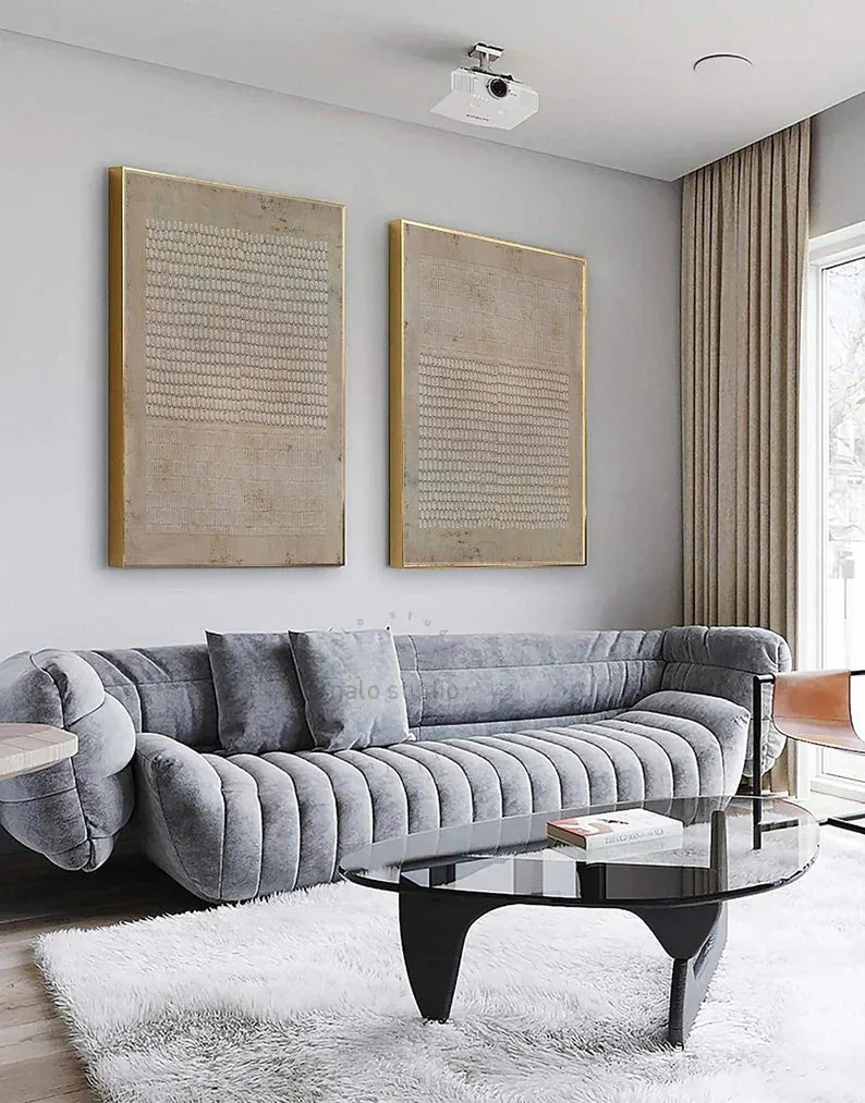 Brown Symmetry in Serenity - Wabi-Sabi Abstract Geometry - artextured