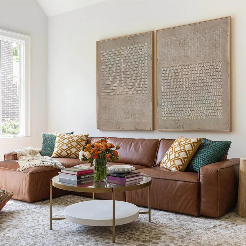 Brown Symmetry in Serenity - Wabi-Sabi Abstract Geometry