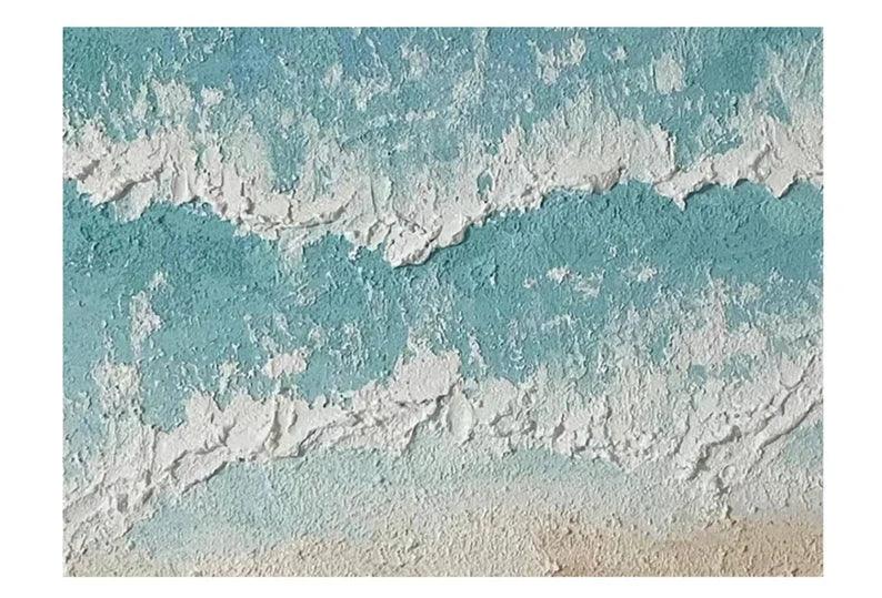 Light Tone Beach Art-Hand Drawn Natural Coastal Oil Wall Art in Modern Minimalist Homes - artextured