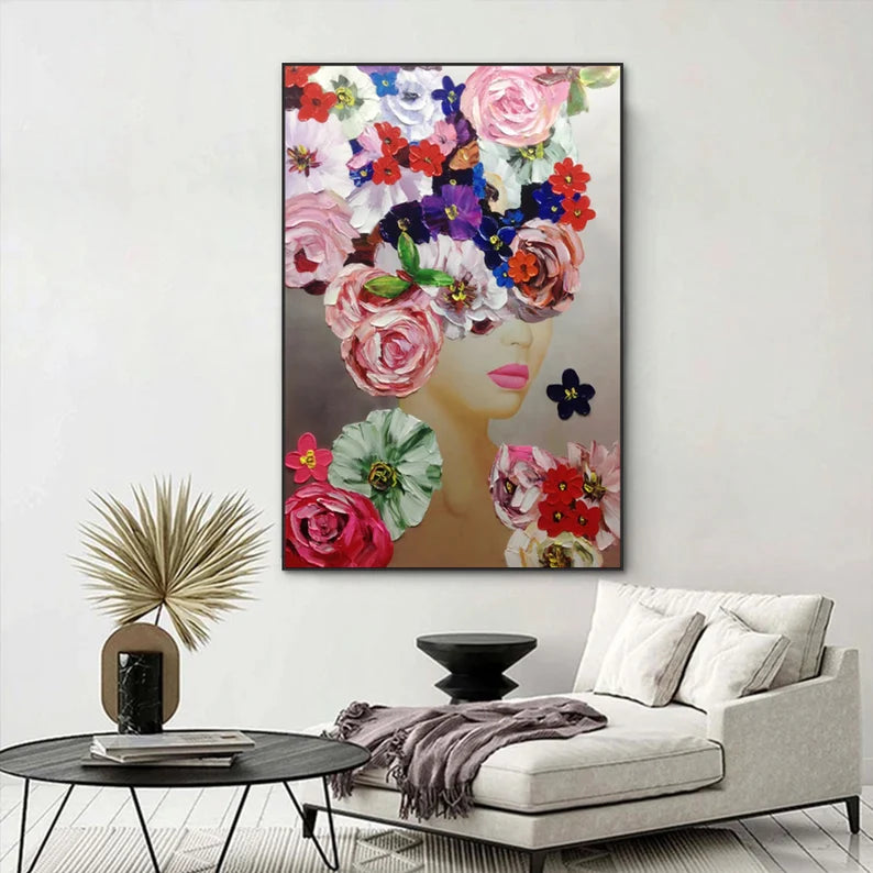 Floral Muse Canvas Portrait