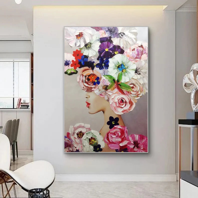 Floral Muse Canvas Portrait