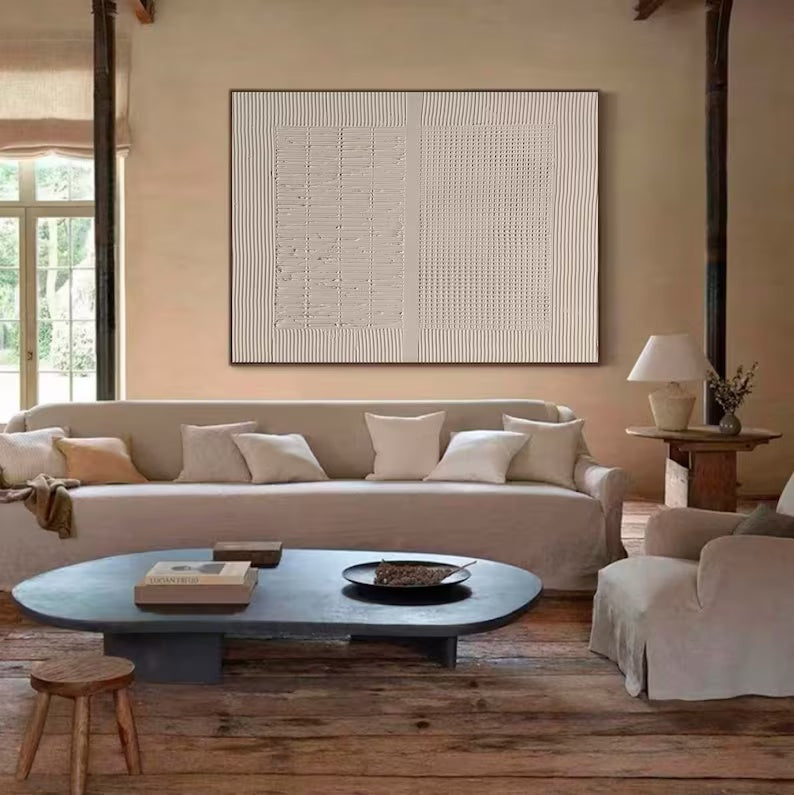 Minimalist Textured Dual Panel Wall Art SET OF 2