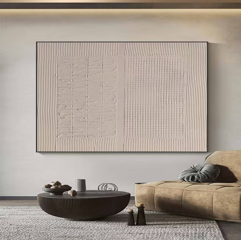Minimalist Textured Dual Panel Wall Art SET OF 2