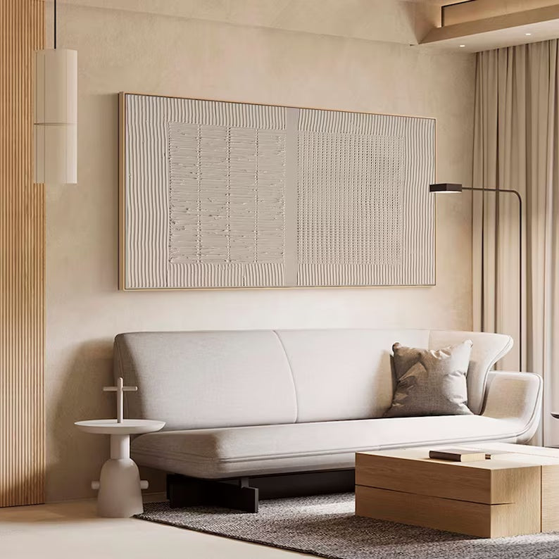 Minimalist Textured Dual Panel Wall Art SET OF 2