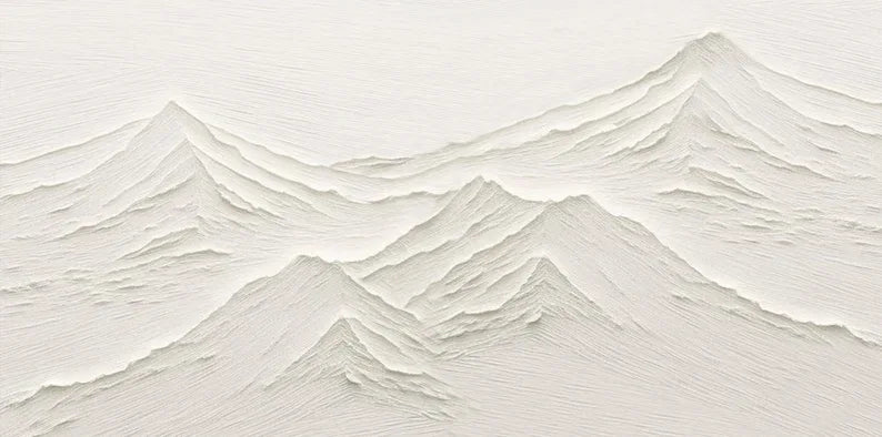 Tranquil Peaks Textured Art-Minimalist Hand-Painted Mountain Textured Wall Art - artextured