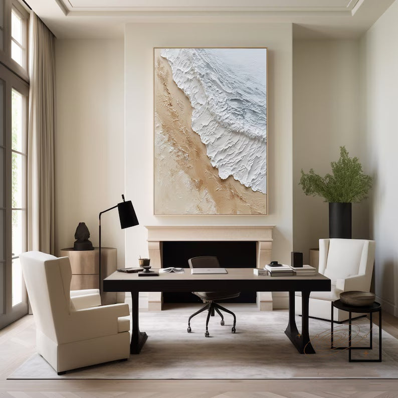Coastal Serenity-Natural Abstract Coastal Landscape Texture Wall Art