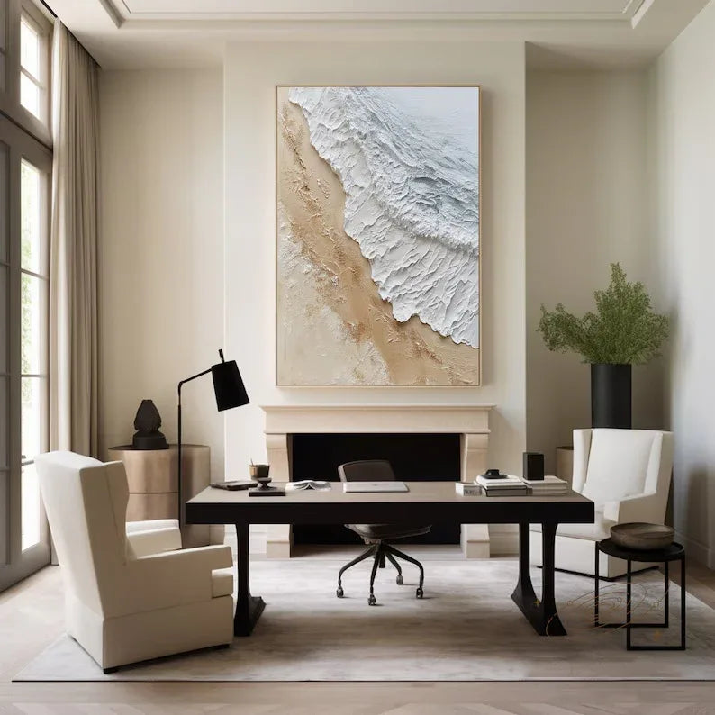 Coastal Serenity-Natural Abstract Coastal Landscape Texture Wall Art - artextured