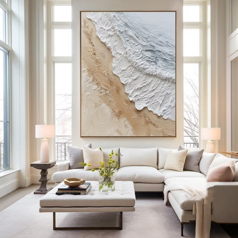 Coastal Serenity-Natural Abstract Coastal Landscape Texture Wall Art