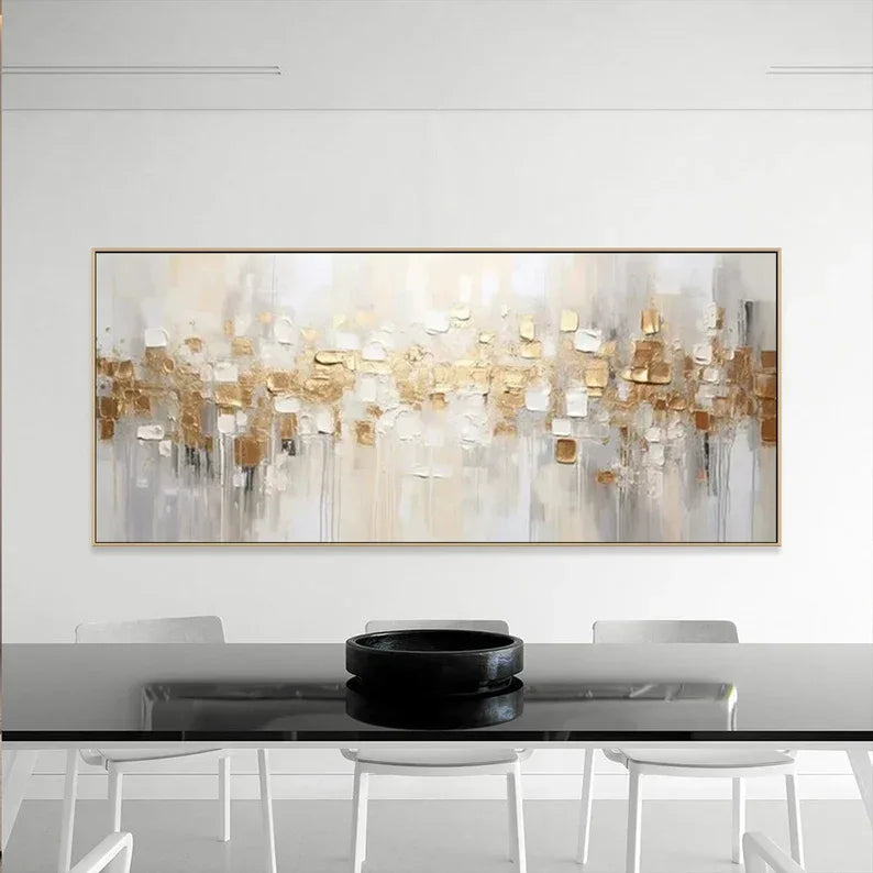 Golden Abstract Textured Canvas - Modern Luxury Wall Art for Interiors - artextured