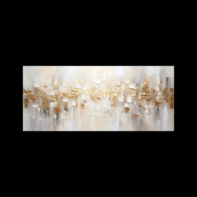 Golden Abstract Textured Canvas - Modern Luxury Wall Art for Interiors