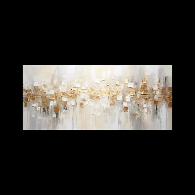 Golden Abstract Textured Canvas - Modern Luxury Wall Art for Interiors - artextured