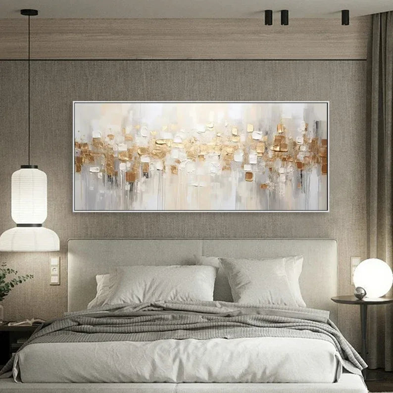 Golden Abstract Textured Canvas - Modern Luxury Wall Art for Interiors - artextured