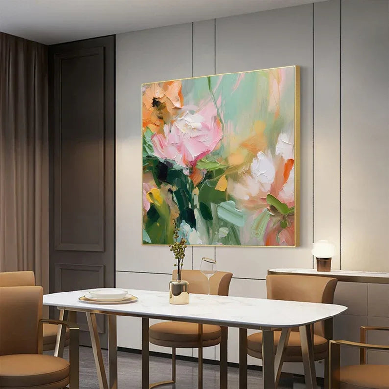 Floral Harmony-Abstract Texture Floral Wall Art for Modern Interior Decoration - artextured