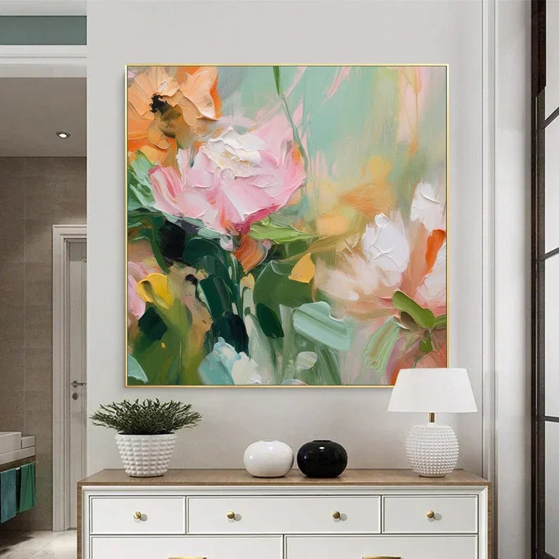 Floral Harmony-Abstract Texture Floral Wall Art for Modern Interior Decoration - artextured
