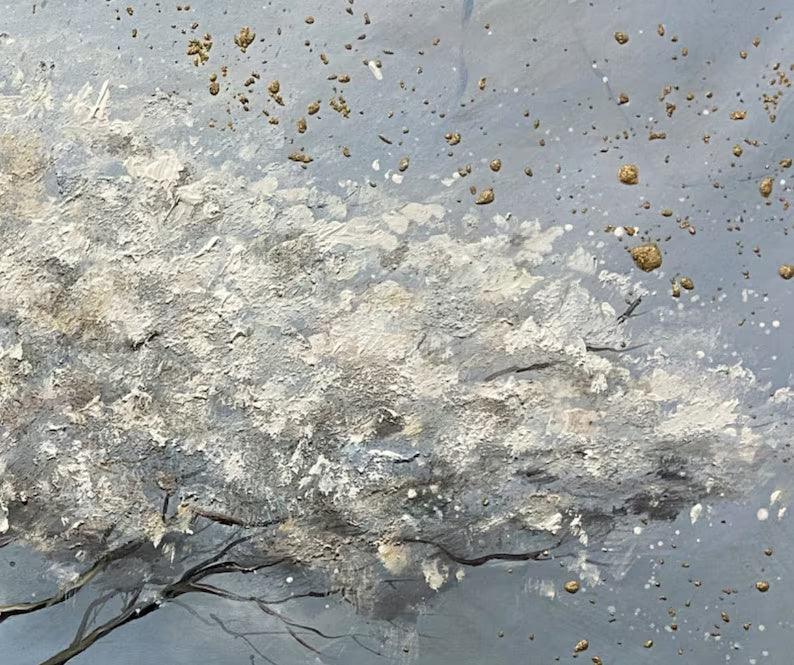 Ethereal Tree of Serenity-Abstract White Tree Texture Wall Art for Modern Homes - artextured